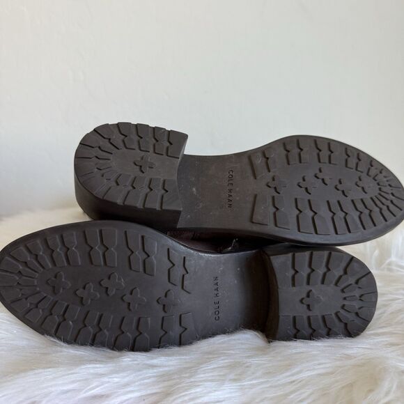 Cole Haan 7.5 Women Mid Calf Brown Leather Suede Buckle Riding Boots Equestrian - Picture 14 of 16